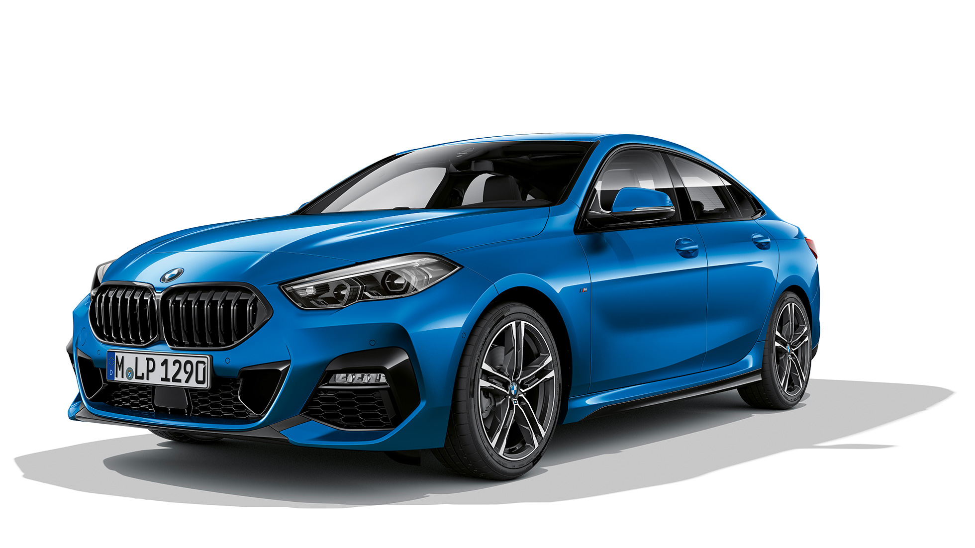 Llantas de aleación ligera M nuevo BMW Serie 2 Gran Coupé M Sport Misano Blau metalizado F44, vista de tres cuartos del frontal